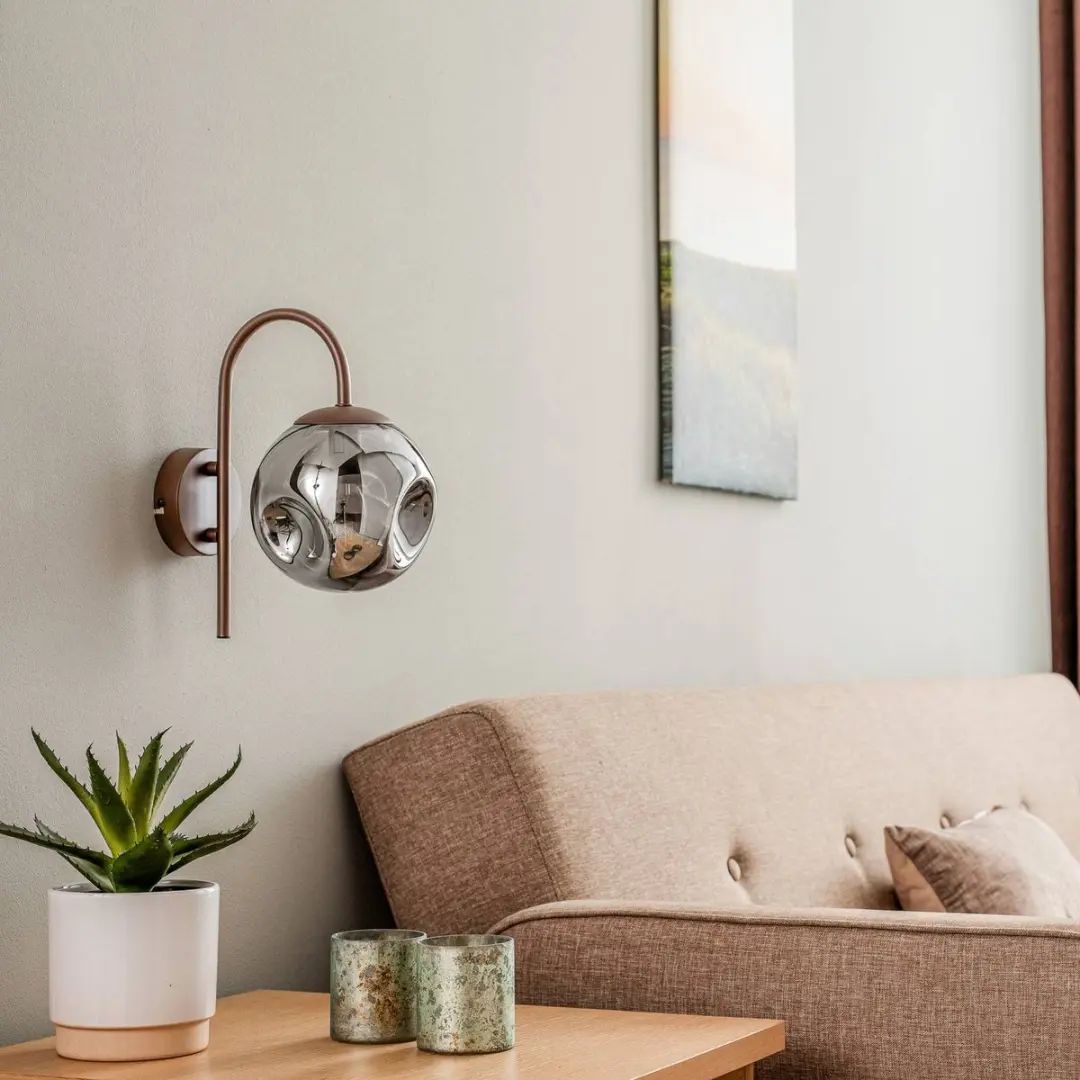 Lindby Wandlamp 1 Licht E14 - Rookgrijs/Koffie