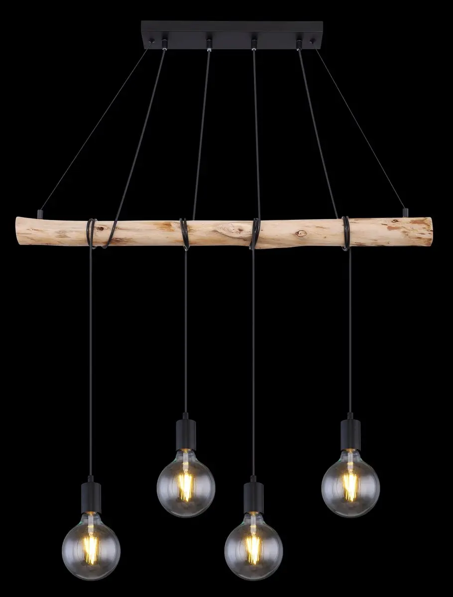 Globo Auston Hanglamp 4x E27 - Zwart