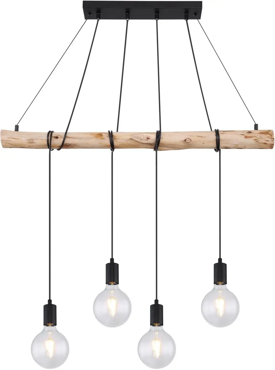 Globo Auston Hanglamp 4x E27 - Zwart