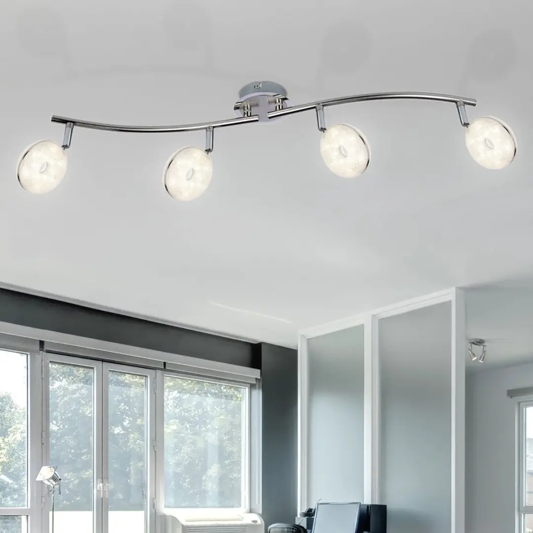 Globo LED Spotstrip 4x6W 475Lm Warm Wit - 70x18,5cm Zilver