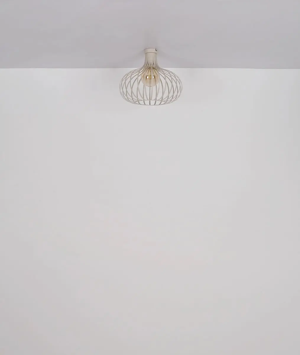 Globo Mateo Plafondlamp - Ø40cm - Crème - E27 - afbeelding 6 van 6