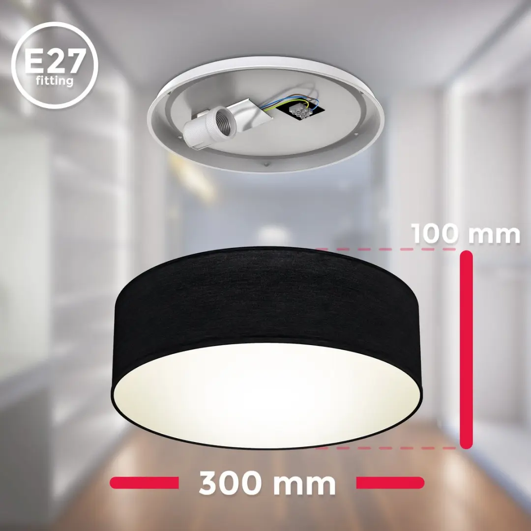 Briloner Plafondlamp Ø30cm - 2x E27 - Zwart