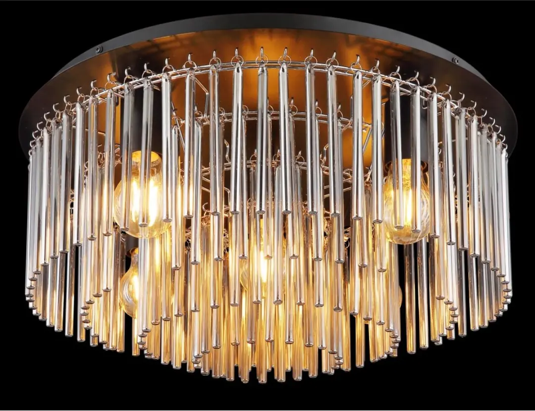 Globo Gorley Plafondlamp Zwart Ø50cm - 5x E27 - afbeelding 6 van 6