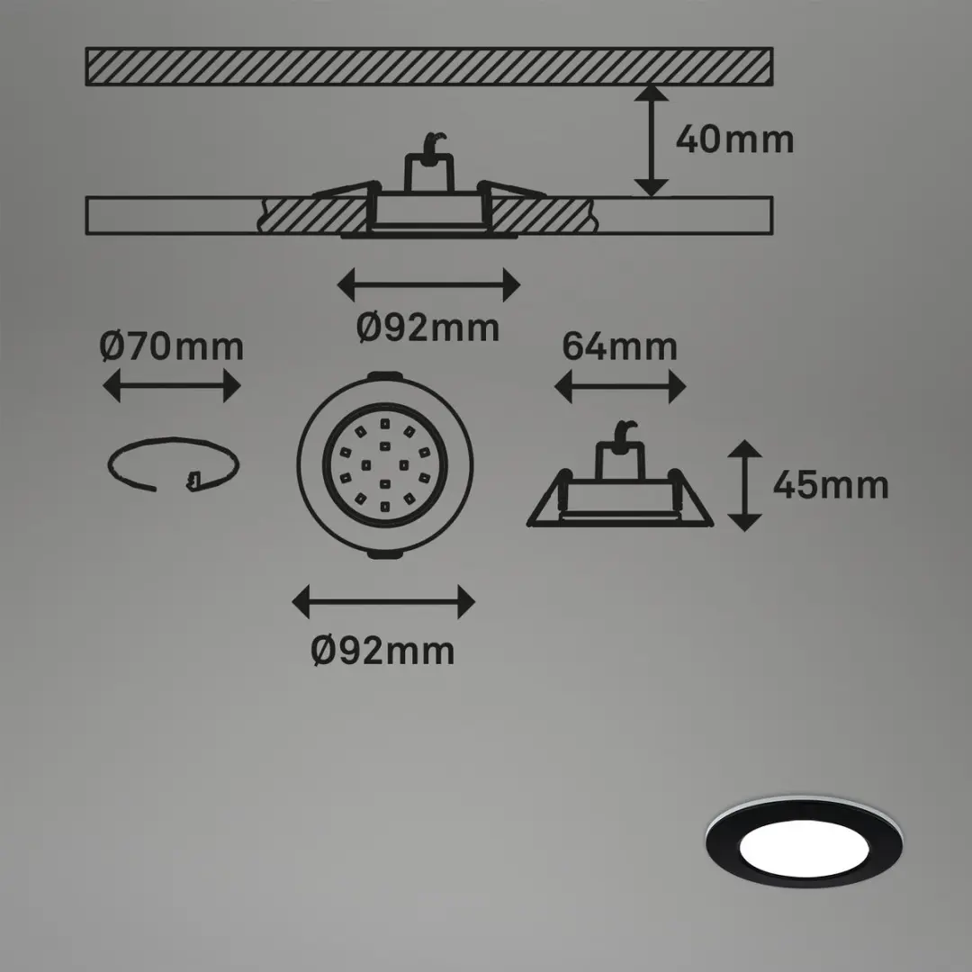 Briloner LED Inbouwarmatuur RGBW 3x Ø9,2cm - IP65 - Zwart