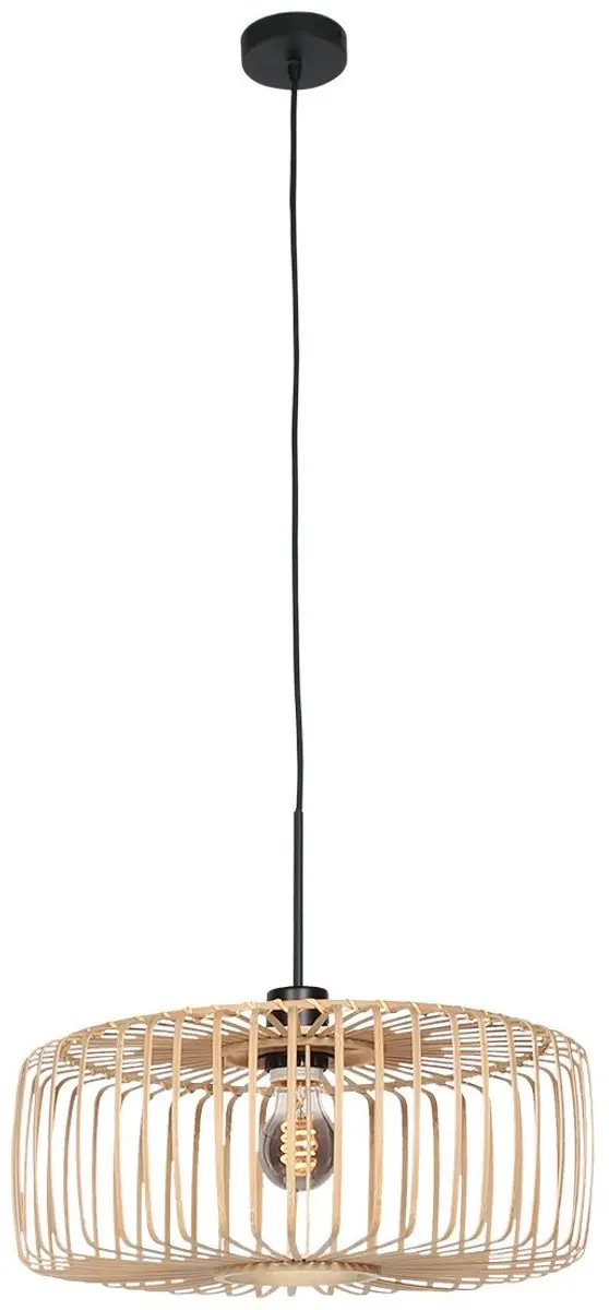 Steinhauer Hanglamp Breeza-Beache 4474ZW - Ø40cm - Zwart/Bamboe