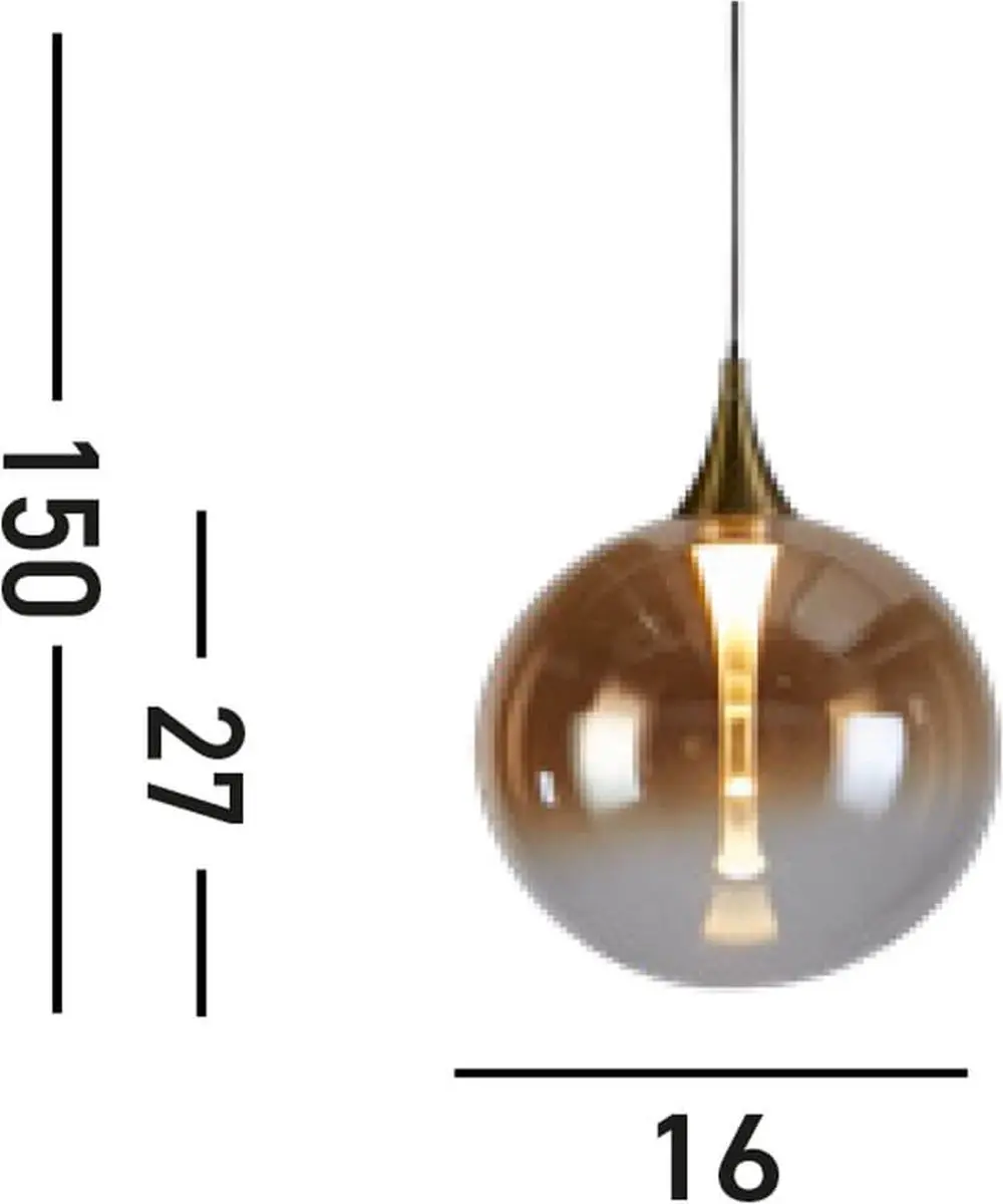 Searchlight Alchemy 1 LED Hanglamp - 1 Lichtpunt - Warm Wit 3000K