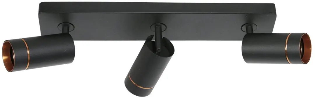 Steinhauer Downlume 4862ZW Spot 3-lichts GU10 - 50cm x 10cm - Zwart