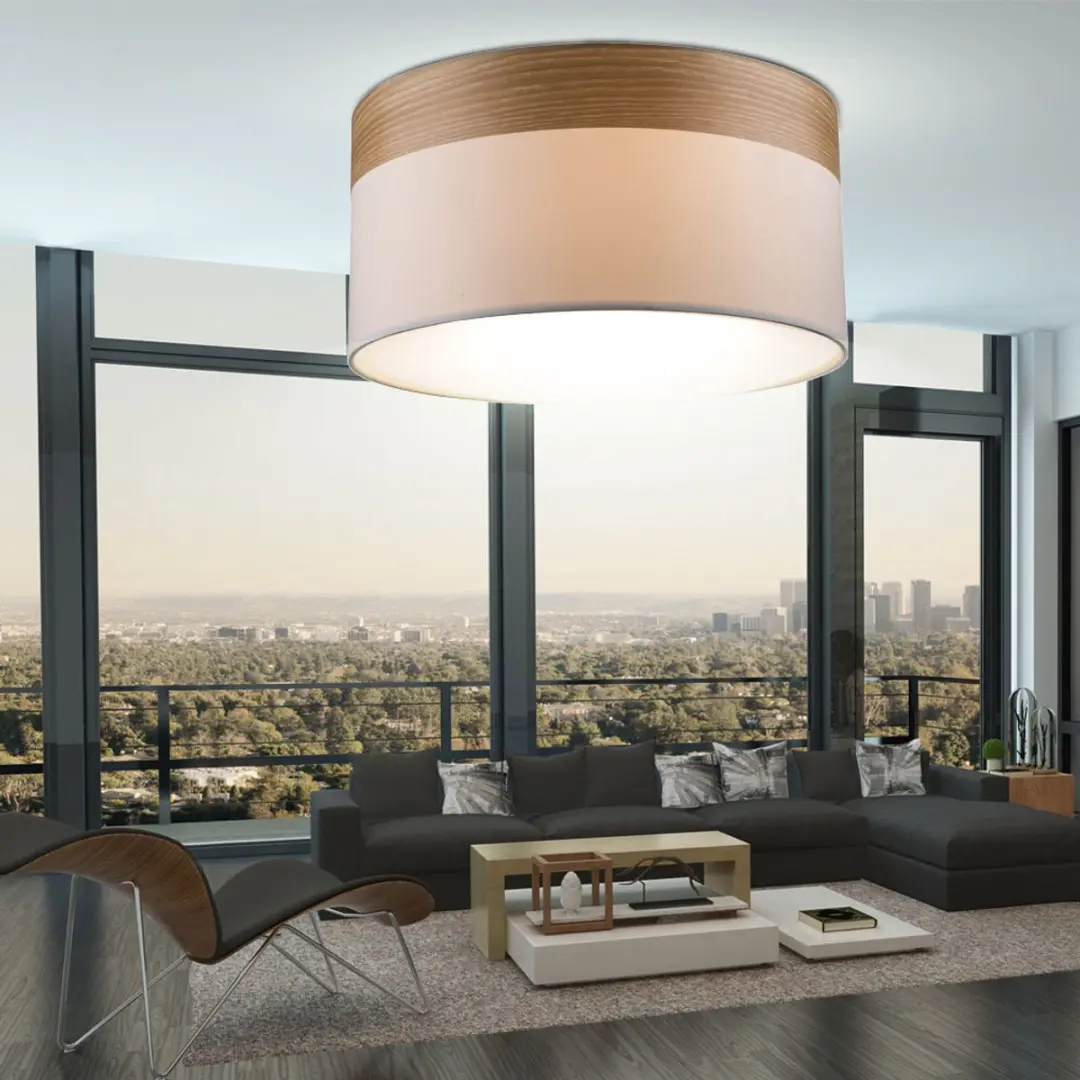Globo Plafondlamp Beige - 3x E27 - Ø40x25cm