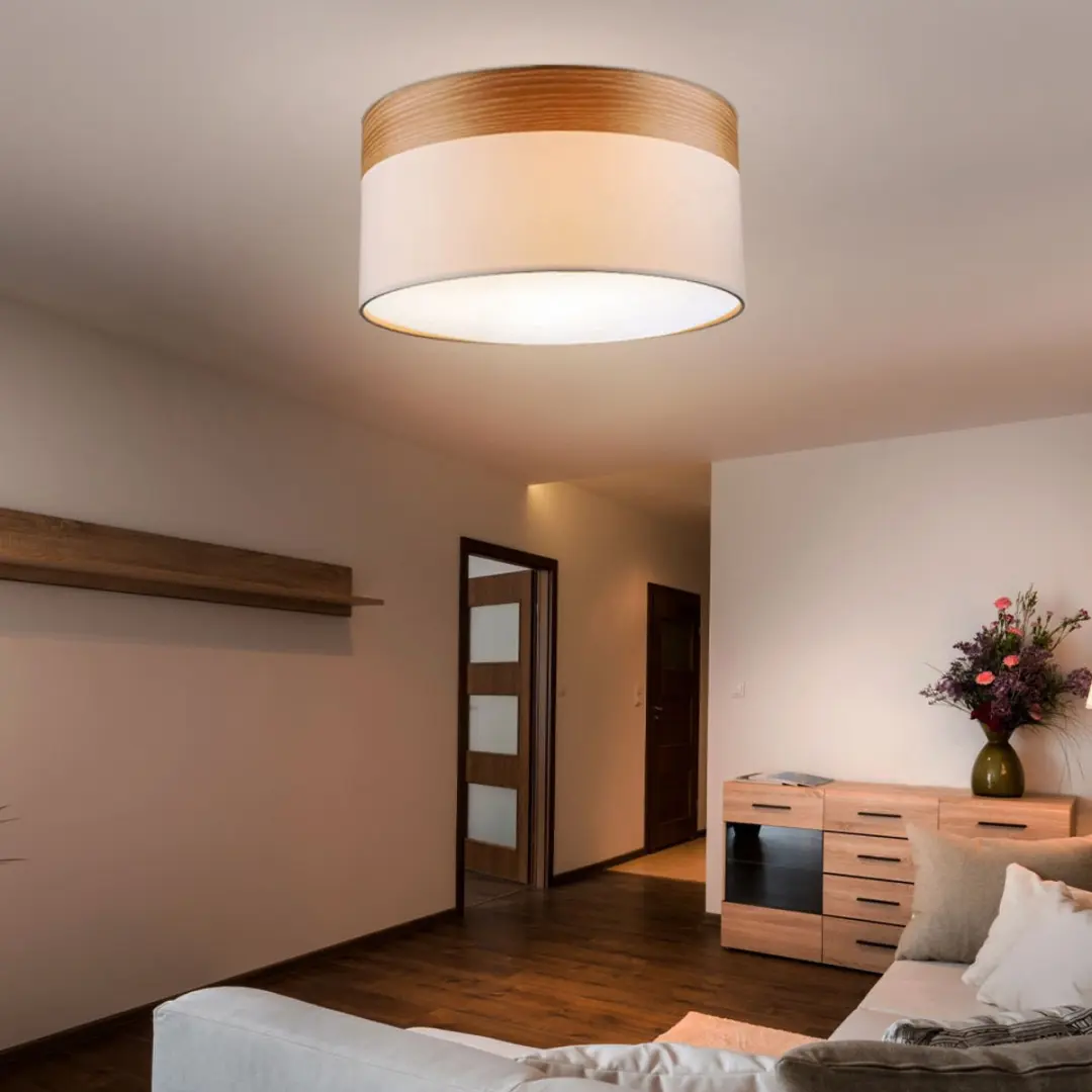 Globo Plafondlamp Beige - 3x E27 - Ø40x25cm
