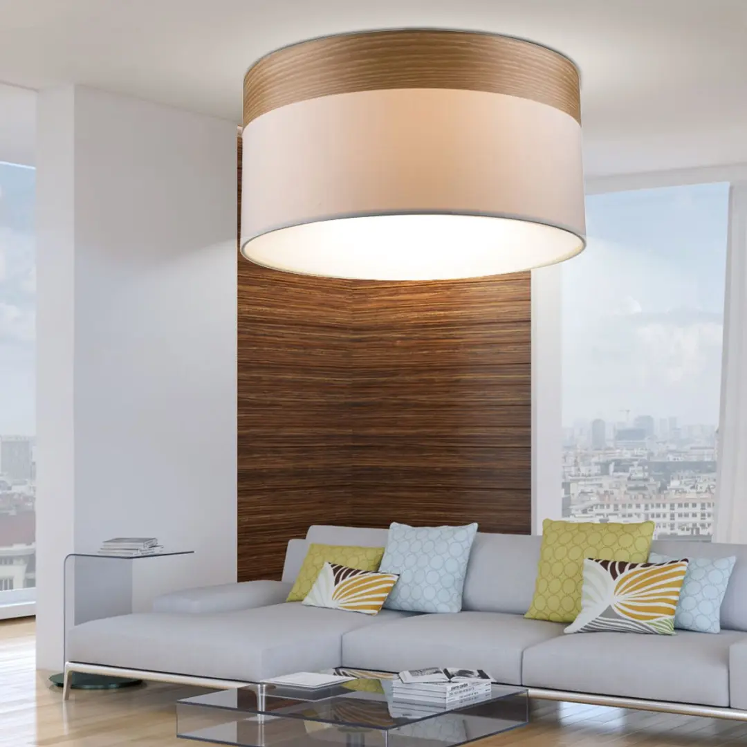 Globo Plafondlamp Beige - 3x E27 - Ø40x25cm