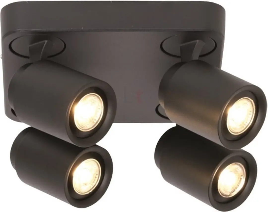 Freelight Spot Razza Mat Zwart 4x GU10