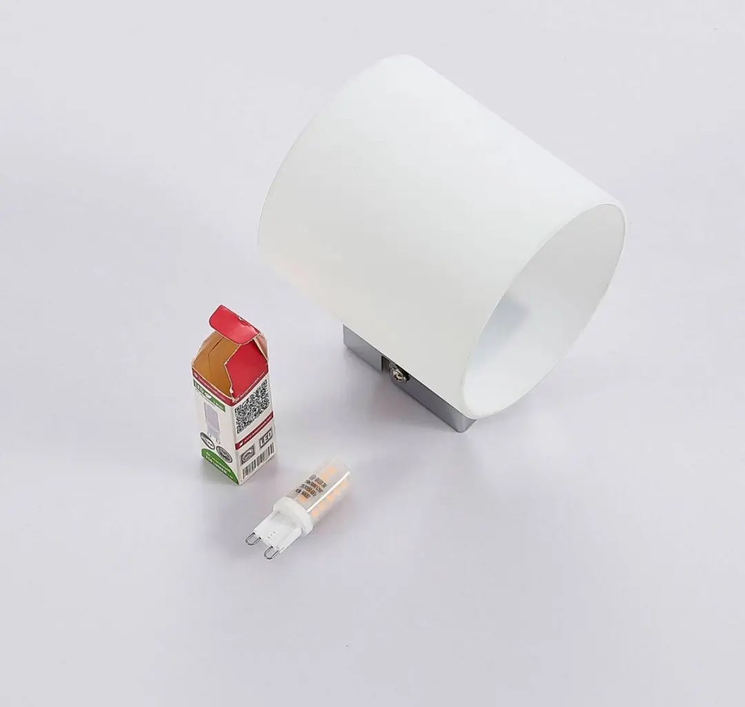 Lindby Wandlamp Glas Metaal 1 Licht G9 3000K - Wit/Chroom