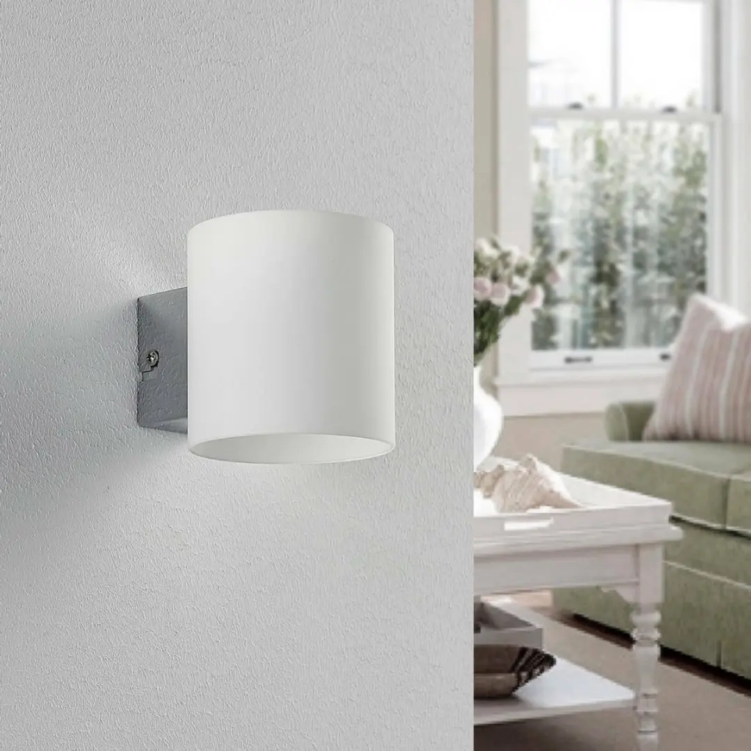 Lindby Wandlamp Glas Metaal 1 Licht G9 3000K - Wit/Chroom - afbeelding 6 van 6