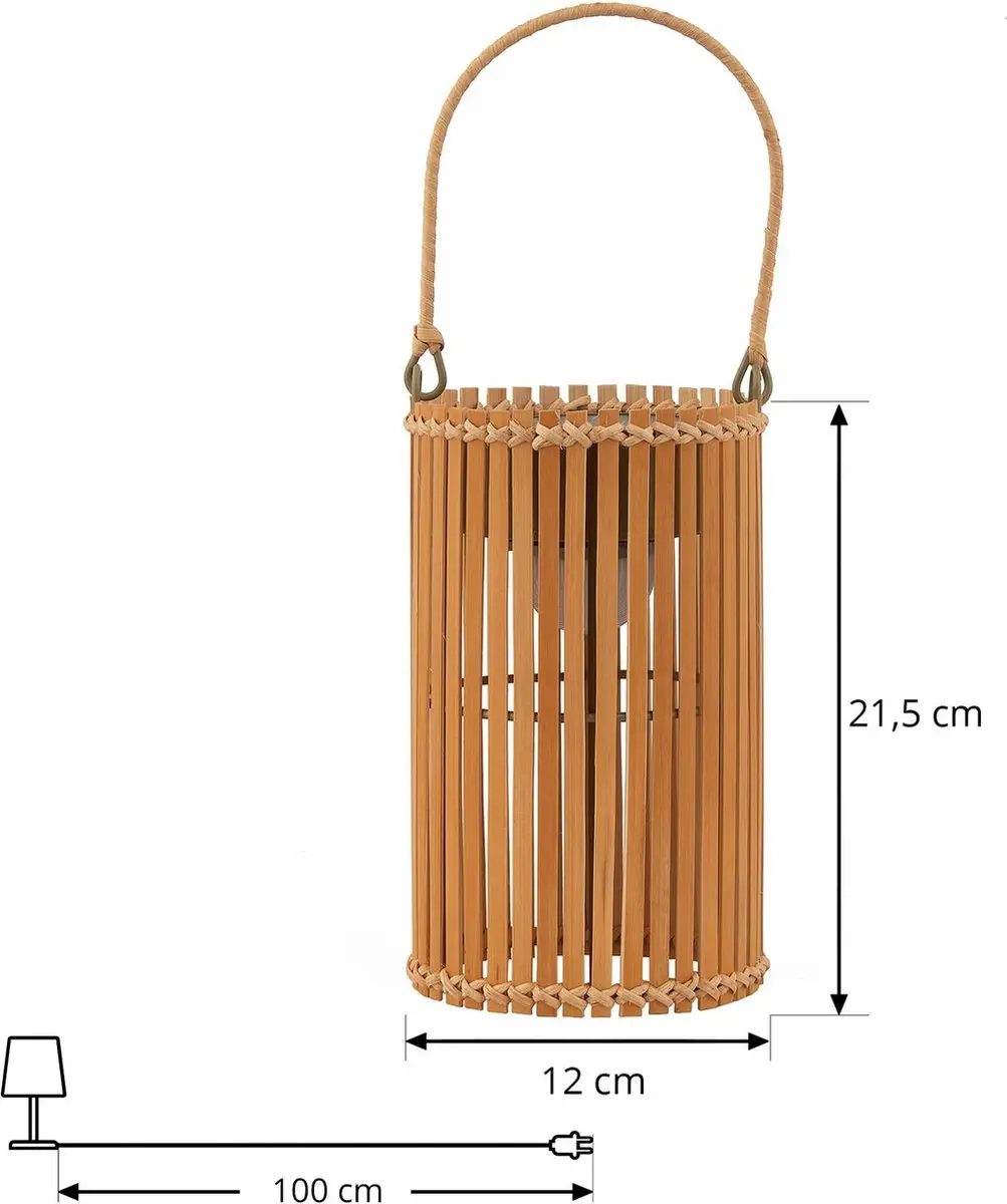 Lindby Solar Buitenverlichting Bamboe - 1 Lichtpunt - Ø12cm - afbeelding 6 van 6