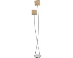 Lucande Vloerlamp 2-lichts Taupe Nikkel Gesatineerd 153cm