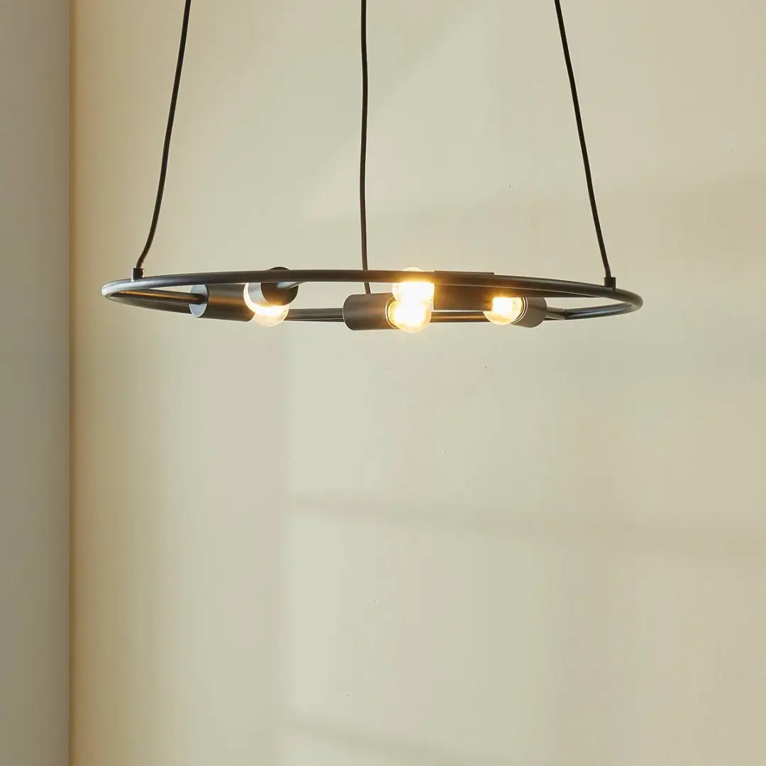 Lucande Hanglamp 5-Lichts E27 - Zwart