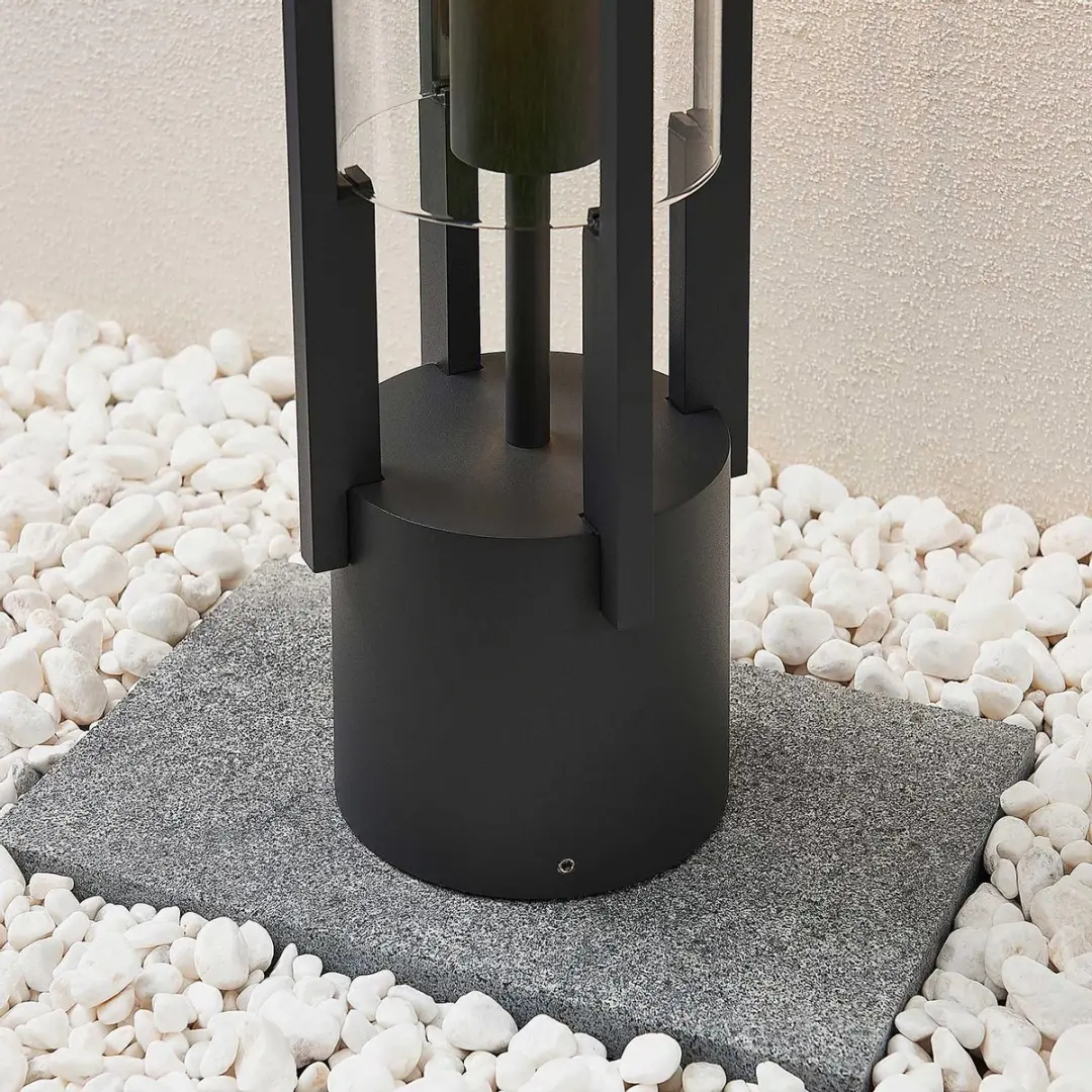 Lucande Sokkellamp Antraciet - Gegoten aluminium 15W E27