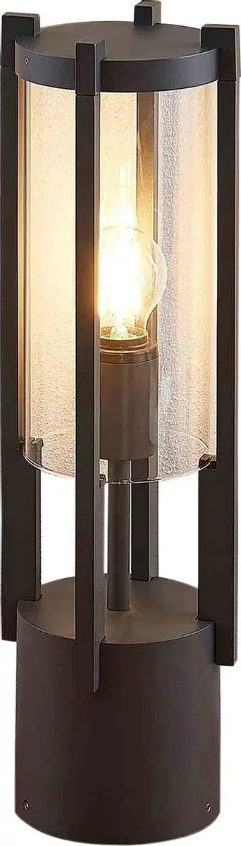 Lucande Sokkellamp Antraciet - Gegoten aluminium 15W E27 - afbeelding 6 van 6