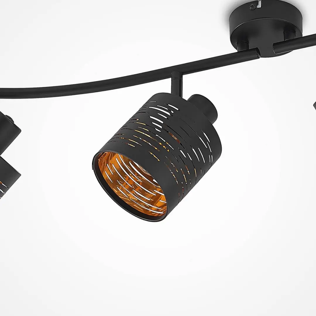 Lindby Buitenspot 4-Licht E14 - Zwart/Goud
