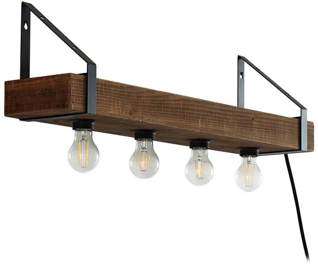 Lindby Wandlamp 4-Lichts Donker Hout