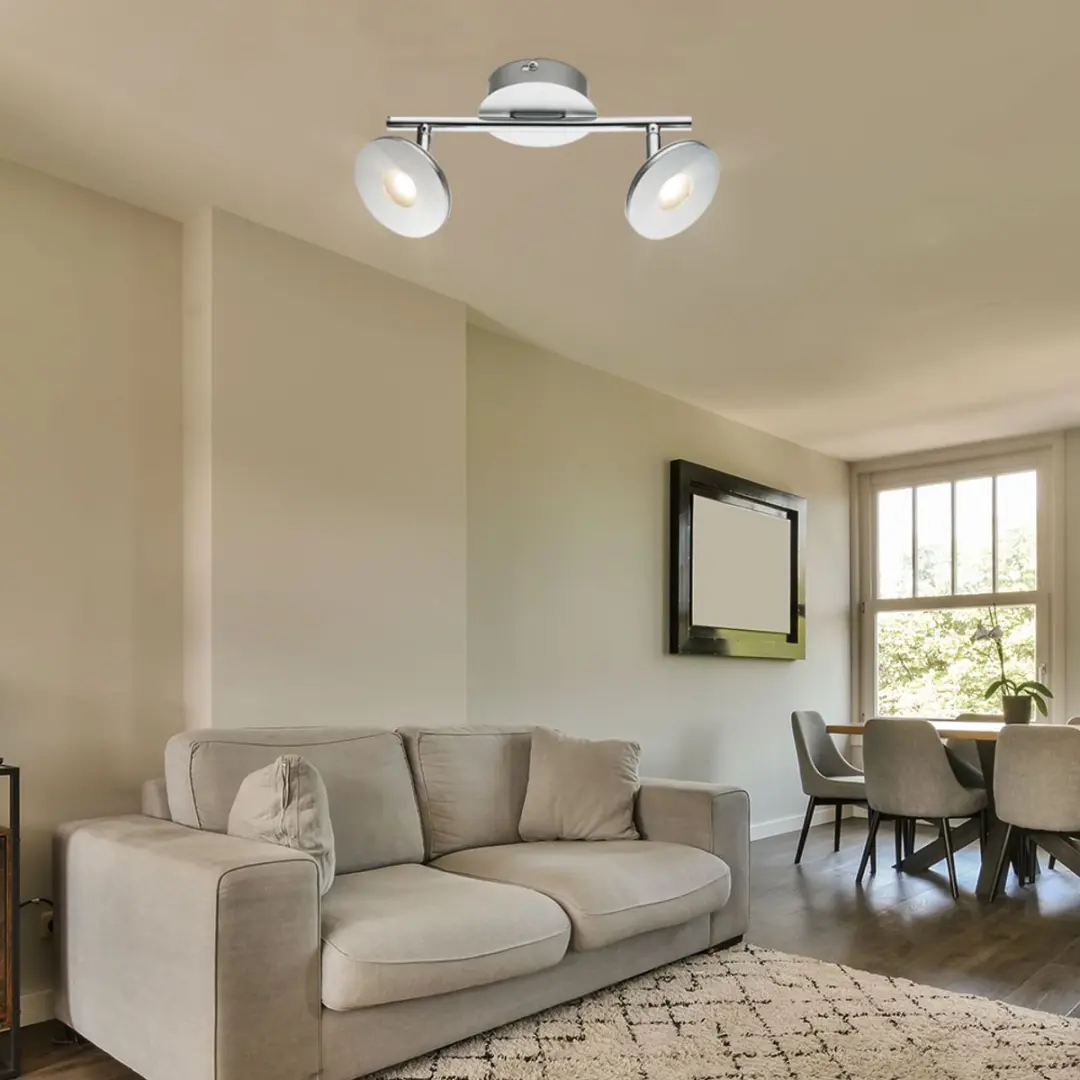 Globo LED Plafondlamp Spot Alu Opaal 6W - Zilver