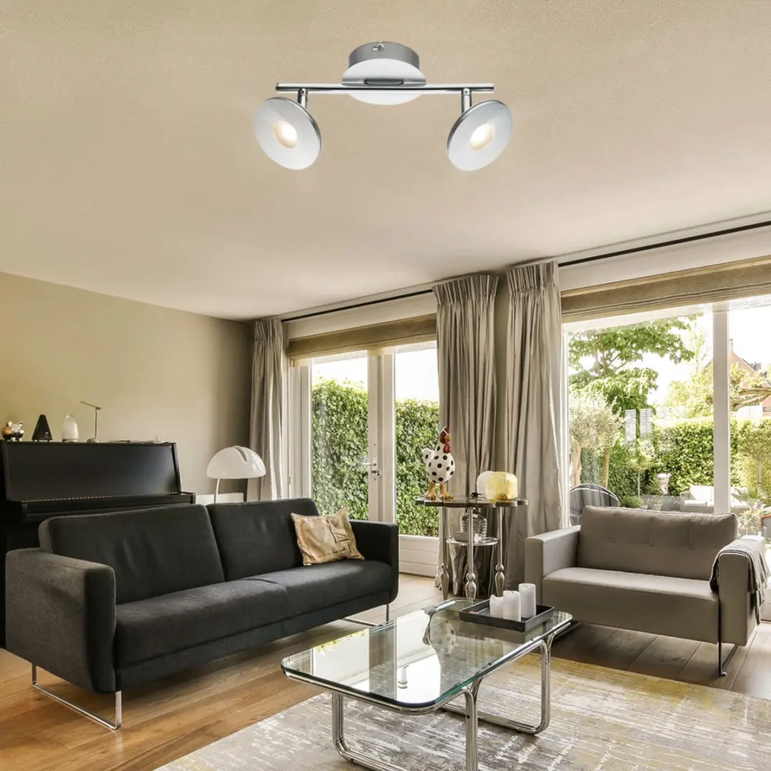 Globo LED Plafondlamp Spot Alu Opaal 6W - Zilver