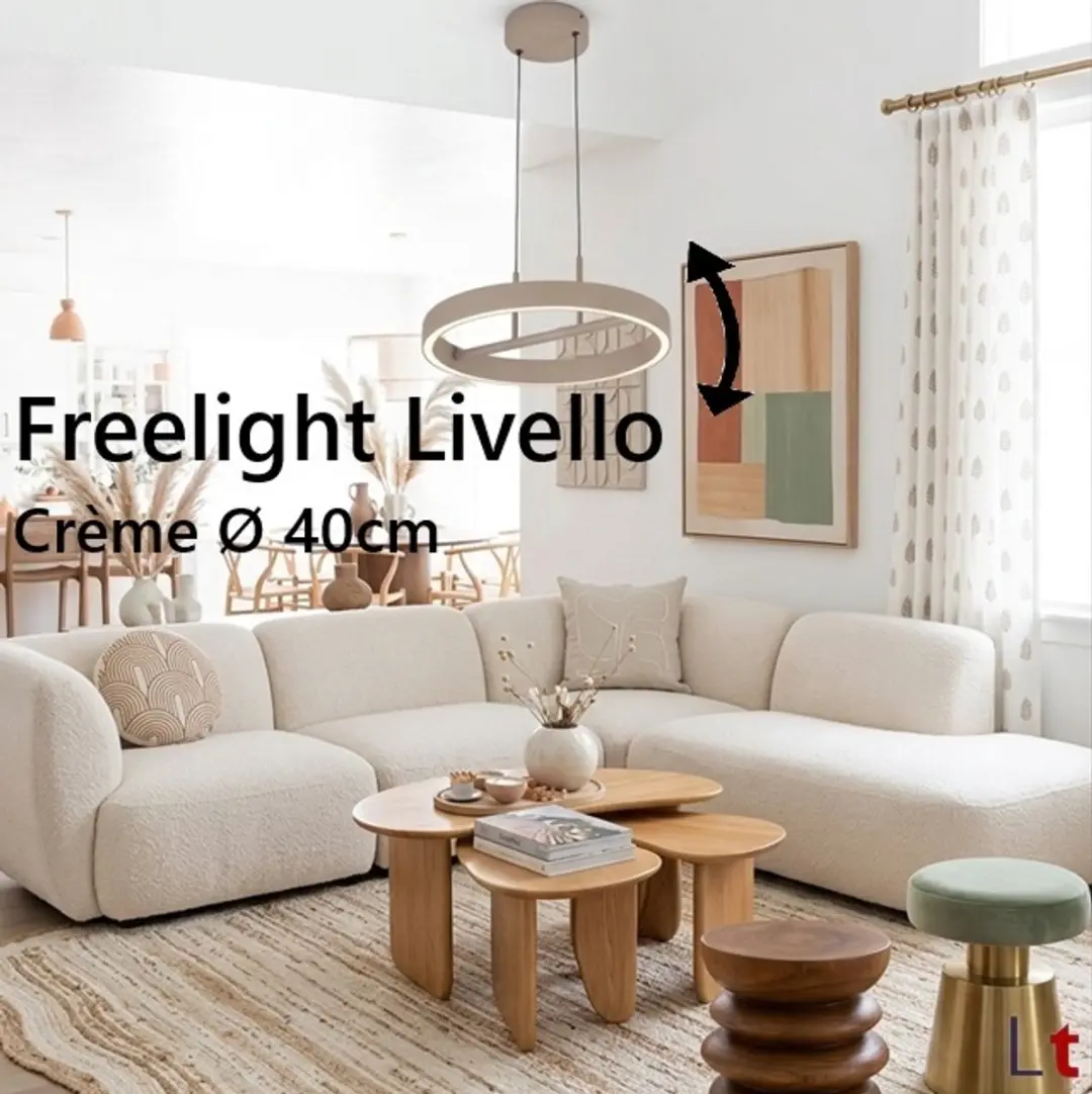 Freelight Livello Hanglamp Crème LED 32W Ø40cm