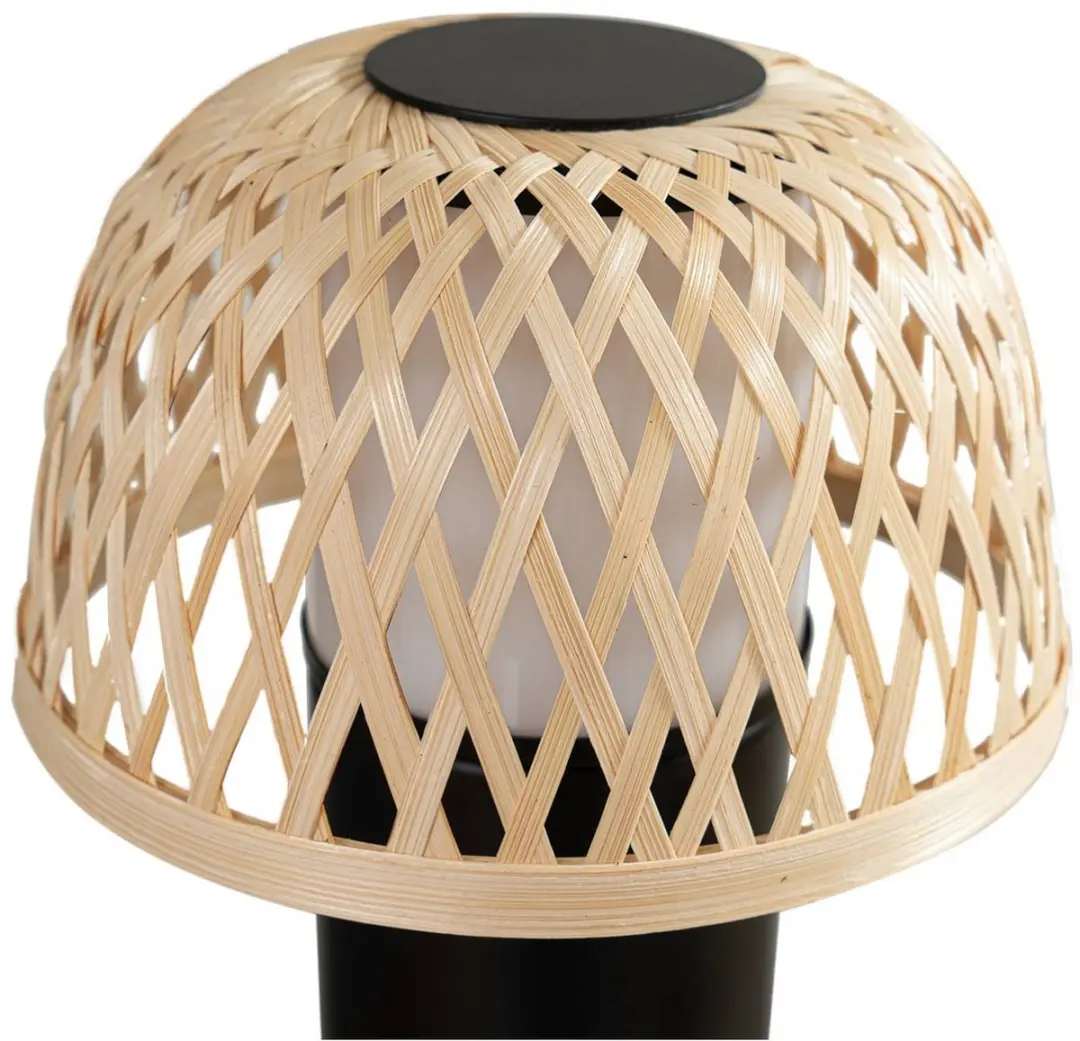 Lindby LED Tafellamp Bamboe - 1 Lichtpunt - 250K - Licht Hout/Zwart/Wit