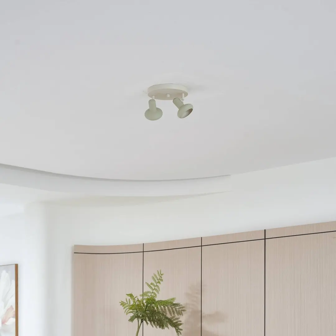 Lindby Buitenspot 2 Lichtpunten GU10 - 20cm - Beige/Lichtgroen