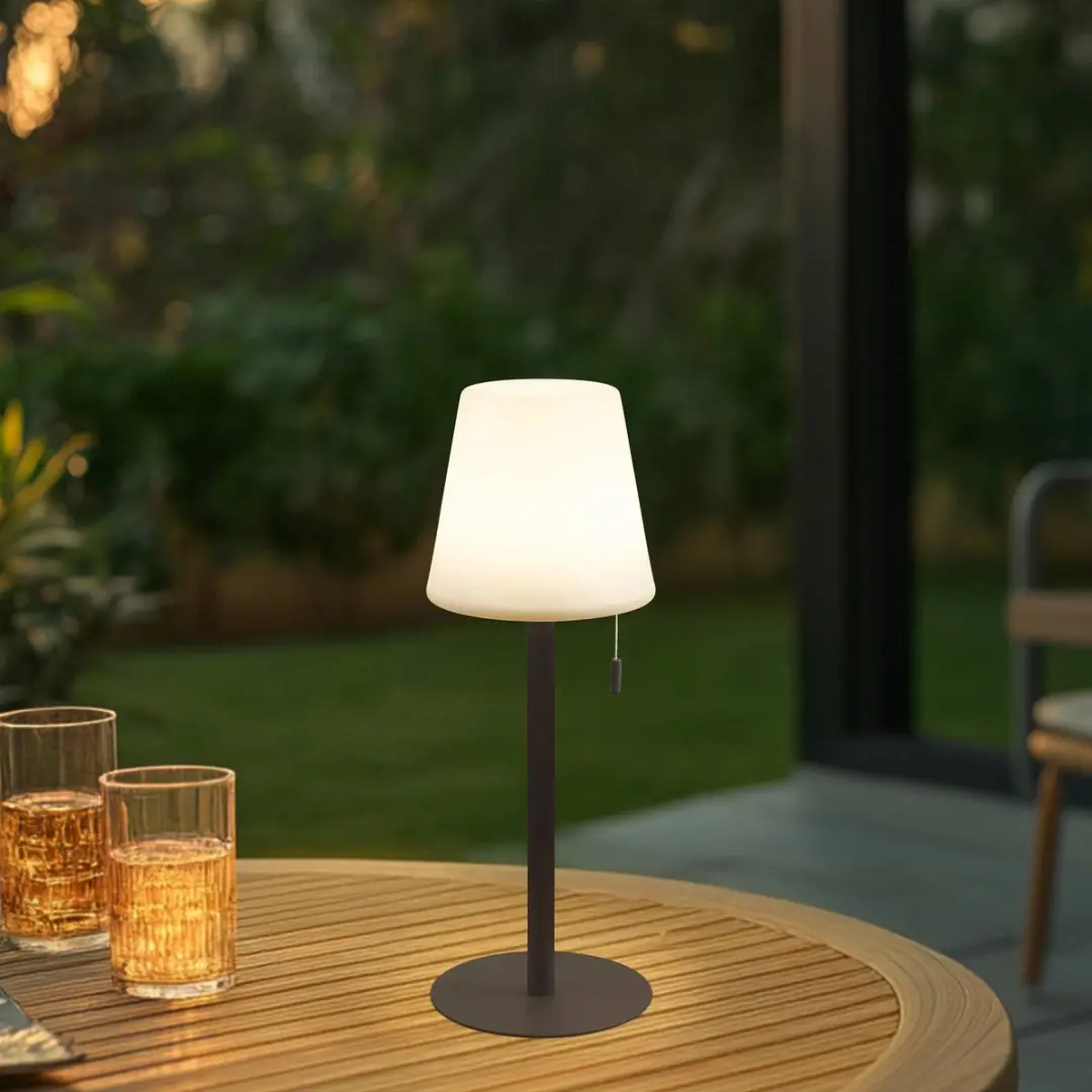 Lindby Terraslamp CCT 1 Licht - 45 cm - Donkerbruin/Wit - afbeelding 6 van 6