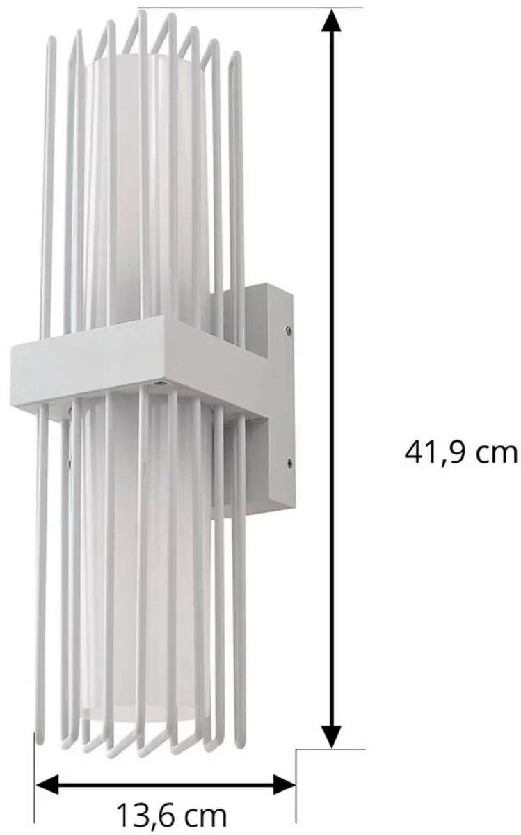 Lucande Wandlamp Buiten 2-Lichts Aluminium - Wit