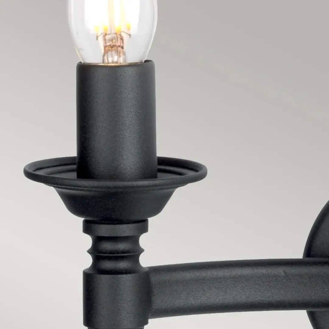 Elstead Saxon LED Wandlamp 2x E14 60W - Zwart