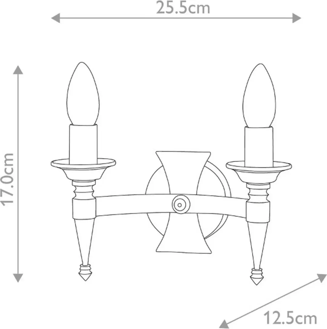 Elstead Saxon LED Wandlamp 2x E14 60W - Zwart