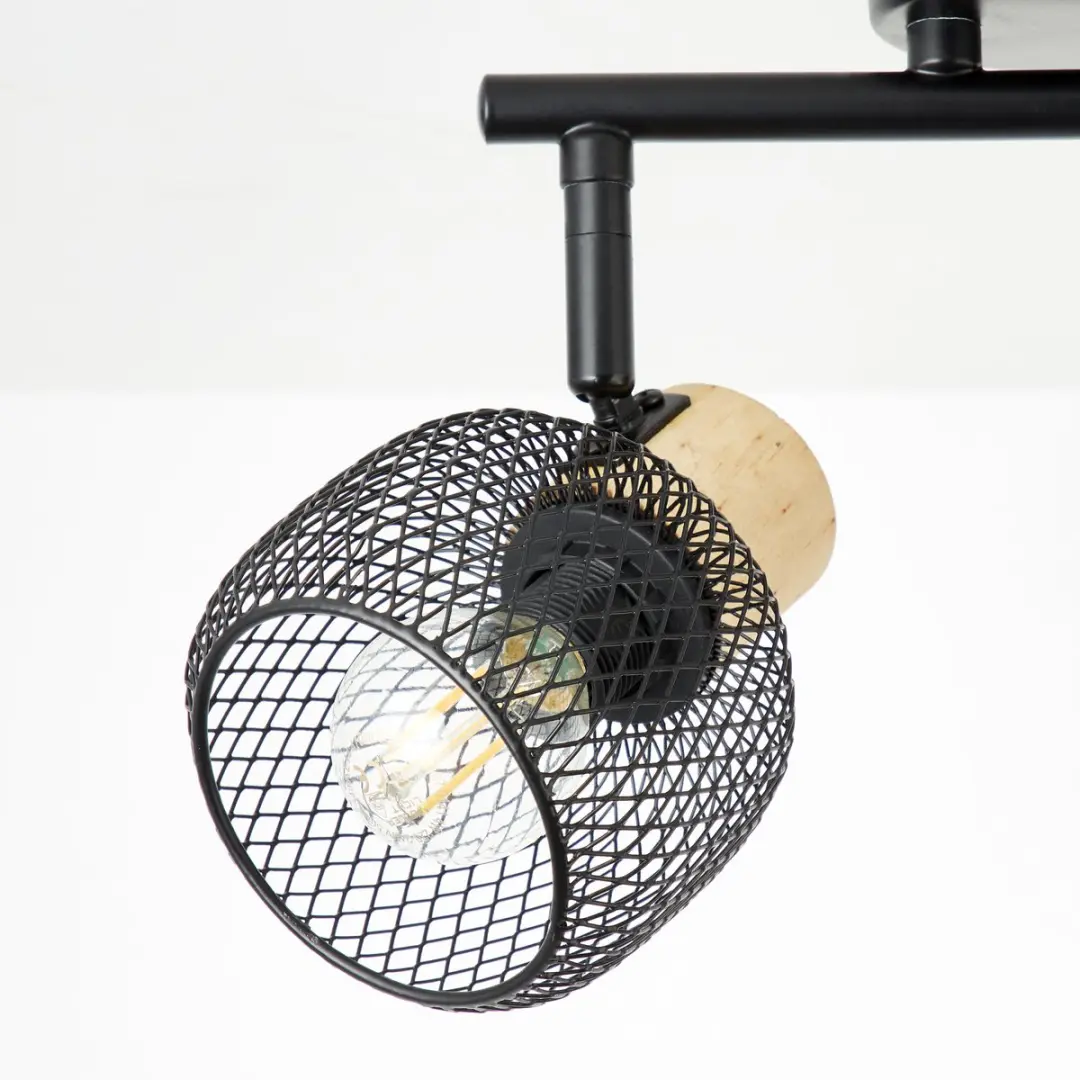 Brilliant Spotbuis 2-lamps 38cm E14 - Zwart/Hout