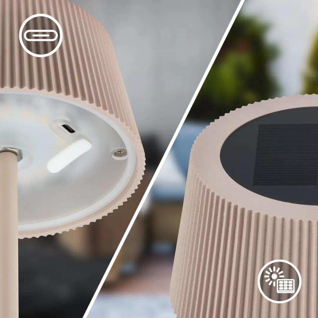 Briloner Alia Oplaadbare Zonne-Tafellamp - Beige