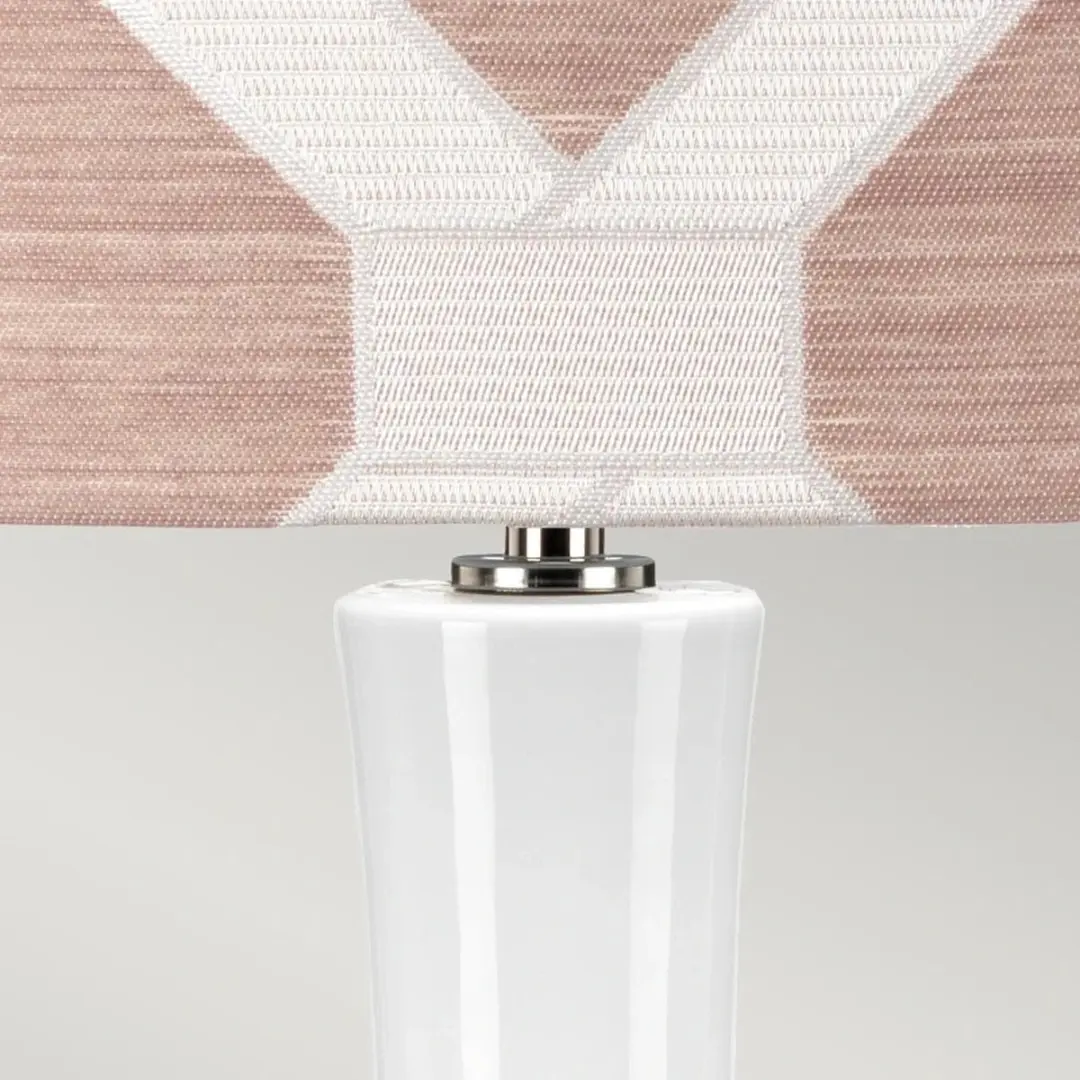 Elstead LED Tafellamp MILO - 1x E27 60W - Polished Nickel/Wit/Rosa
