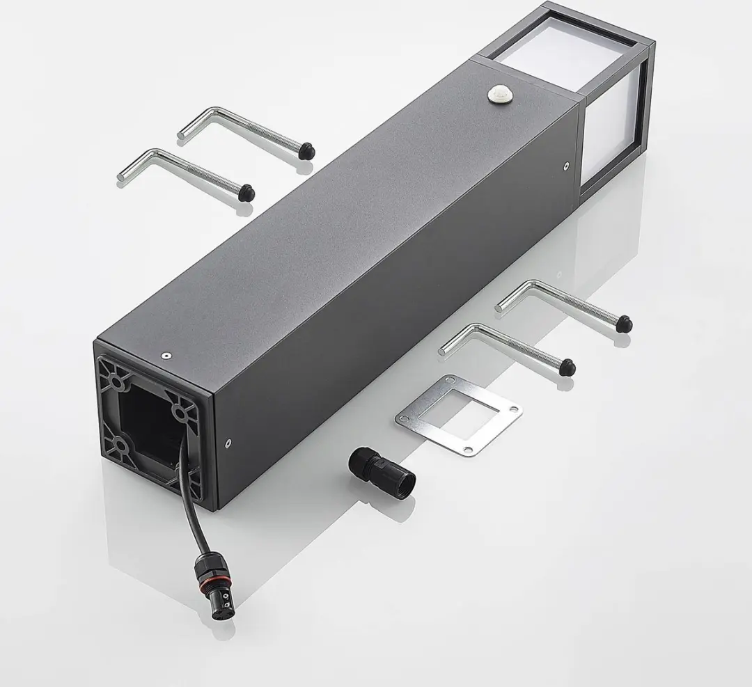 Lucande Padverlichting Zuillamp 15W E27 - 65cm Donkergrijs - afbeelding 6 van 6