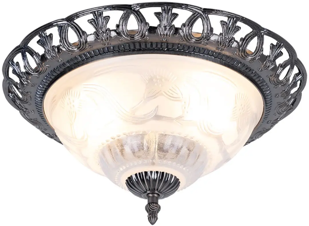Globo Plafondlamp Antiek Zilver 2x E14