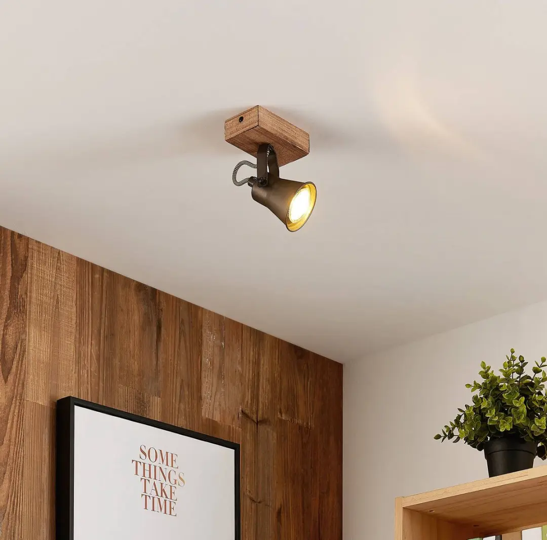 Lindby Halogeen Spot 1 Licht GU10 - Bruin/Zwart