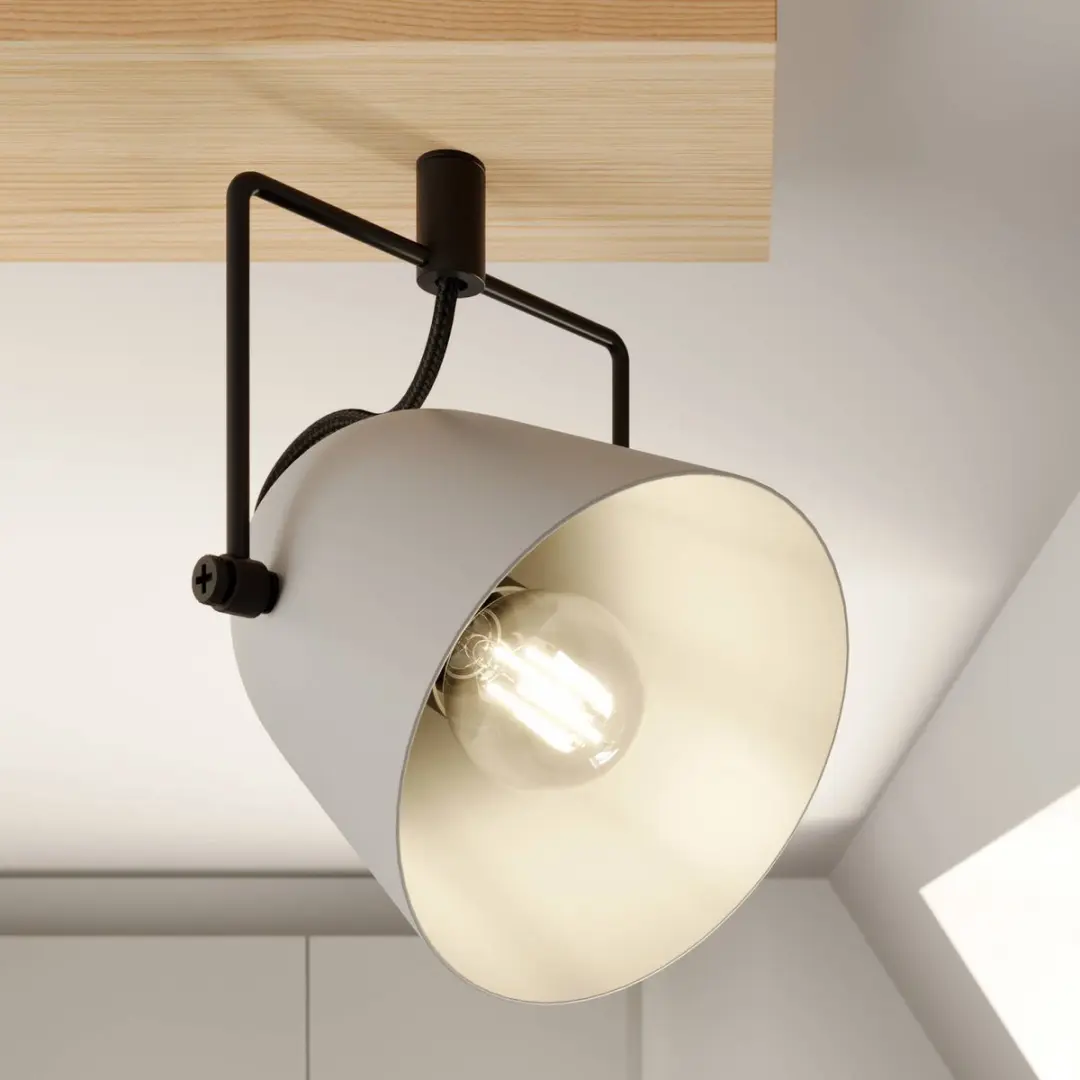 Lindby Buitenspot 3-licht E14 - 19cm - Grijs/Hout/Zwart