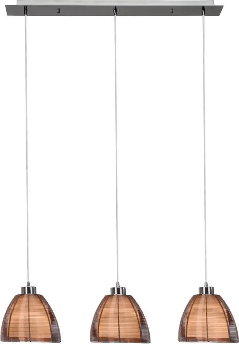 Brilliant RELAX Hanglamp Brons/Chroom - 3 Lichtpunten Ø40cm