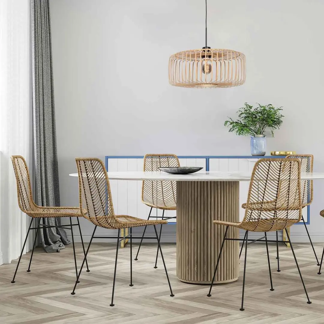 Steinhauer BreezaBeach 4152ZW Hanglamp - Natuurlijk bamboe 50cm - Beige/Zwart