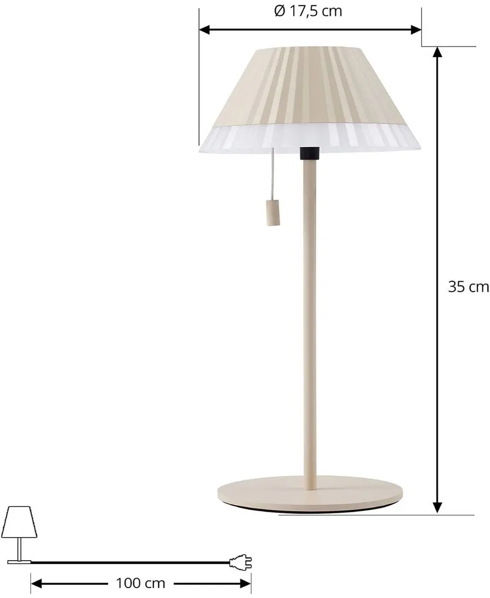 Lindby Terraslamp CCT 1 Licht - 35cm - Beige/Wit