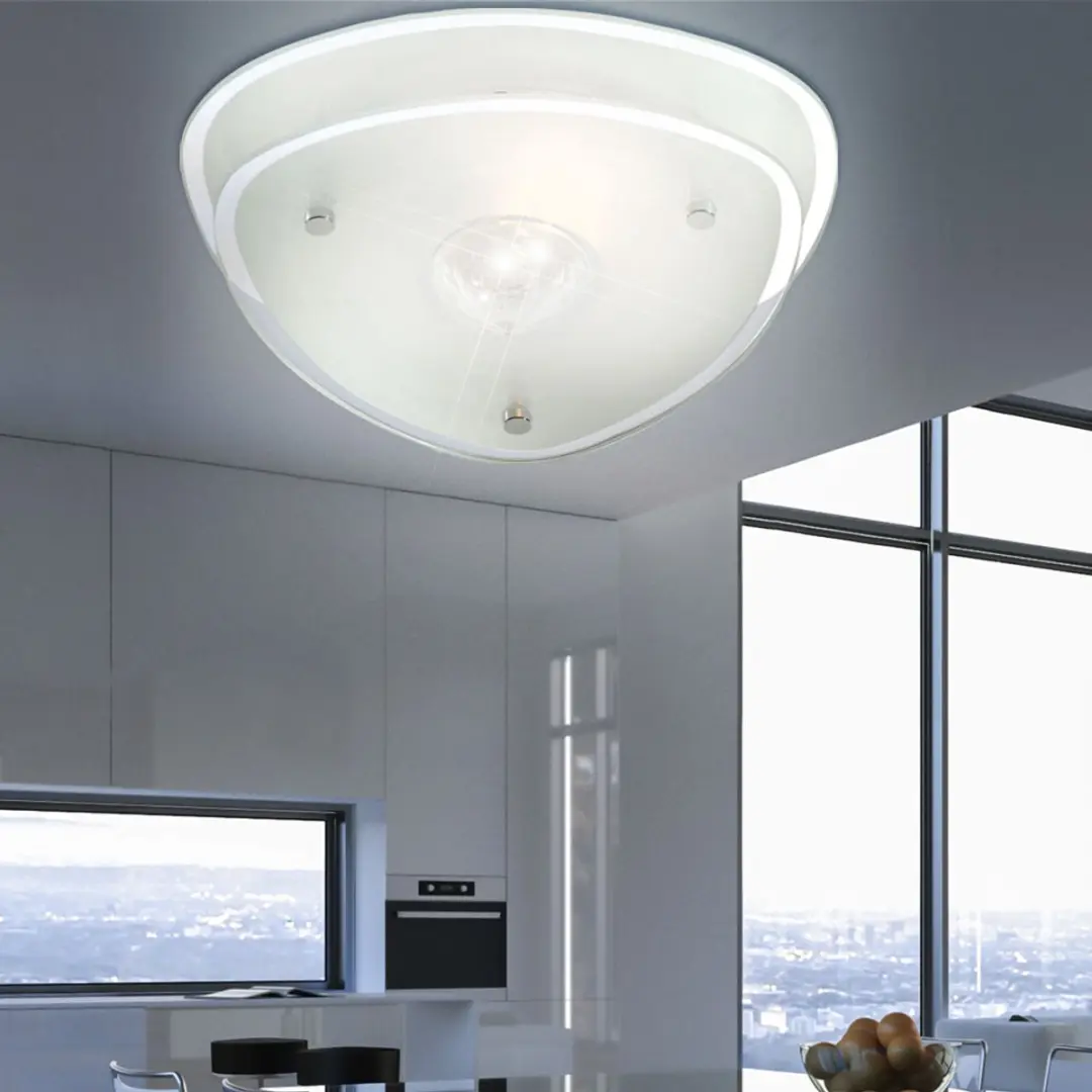 Globo Plafondlamp Kristal Chroom 28x28cm - E27 - Zonder lichtbron