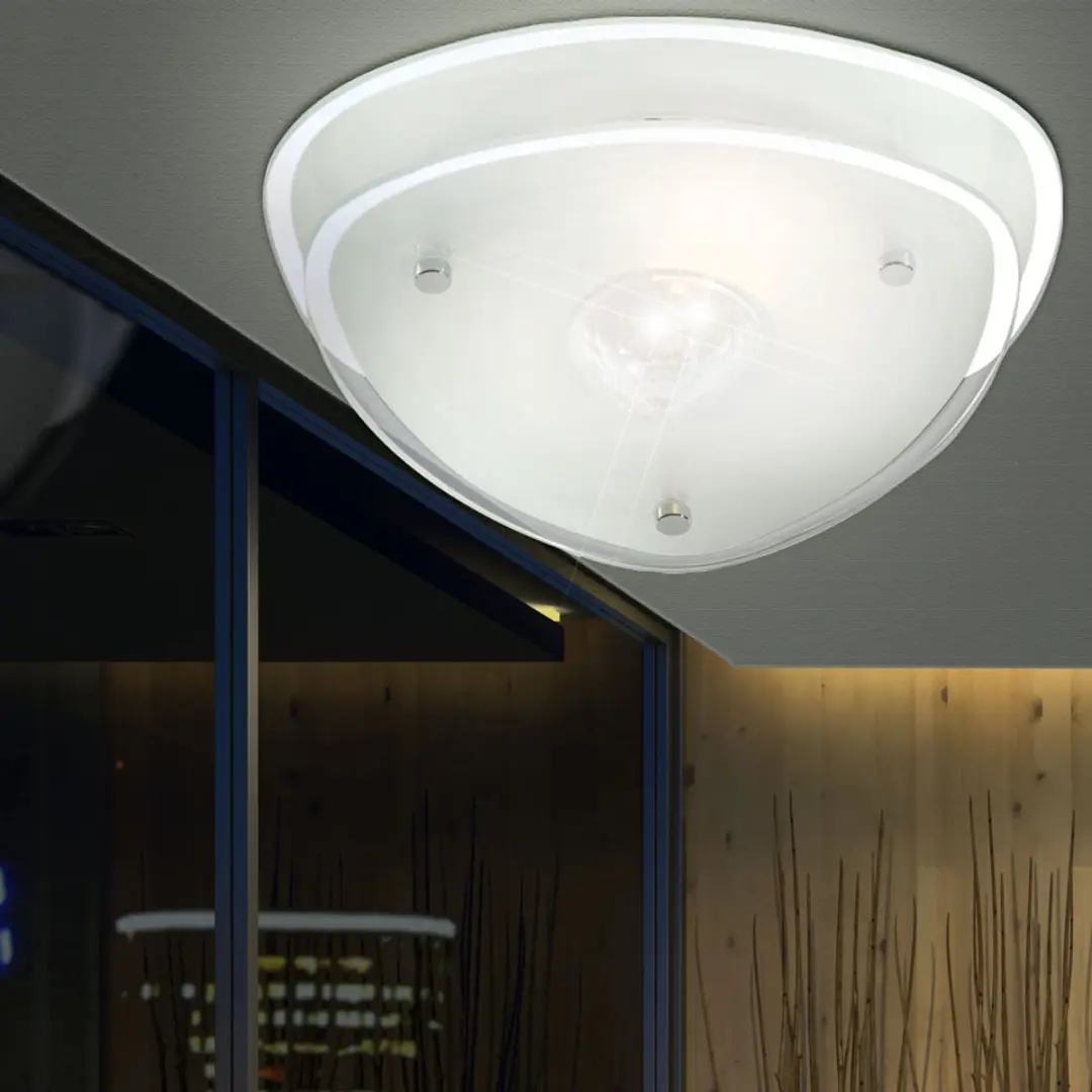 Globo Plafondlamp Kristal Chroom 28x28cm - E27 - Zonder lichtbron
