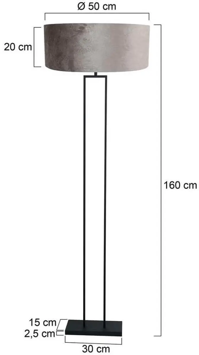 Steinhauer Stang Familie Vloerlamp - Zwart - 50cm
