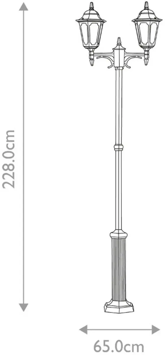 Elstead LED Tuin Pilaar Parish - 2x E27 60W IP44 - Zwart