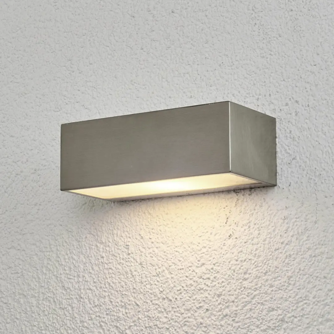 Lindby Wandlamp Buiten 1 Licht E27 Roestvrij Staal Wit