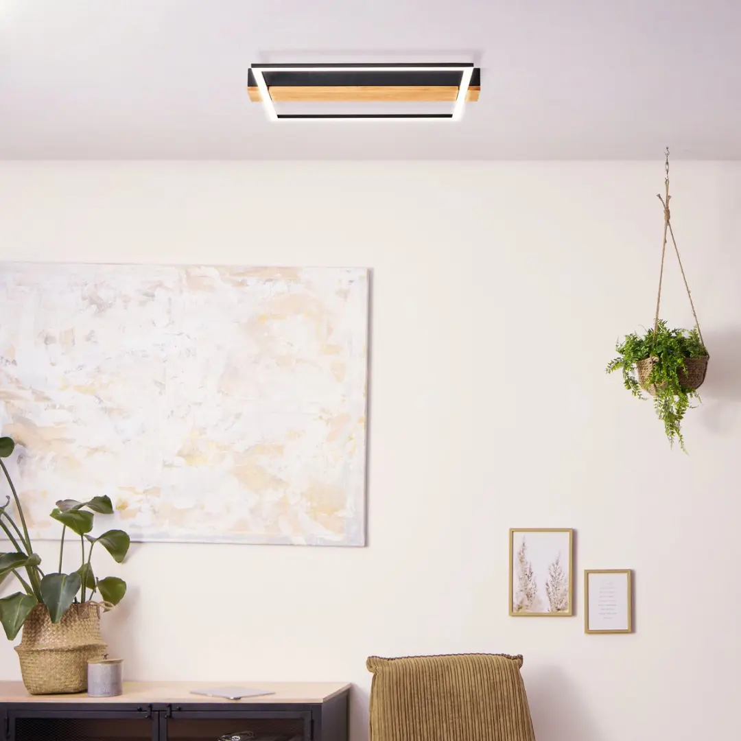 Brilliant Loneos Plafonnière - 1 Lichtpunt - Warm Wit 3000K - Bruin/Zwart