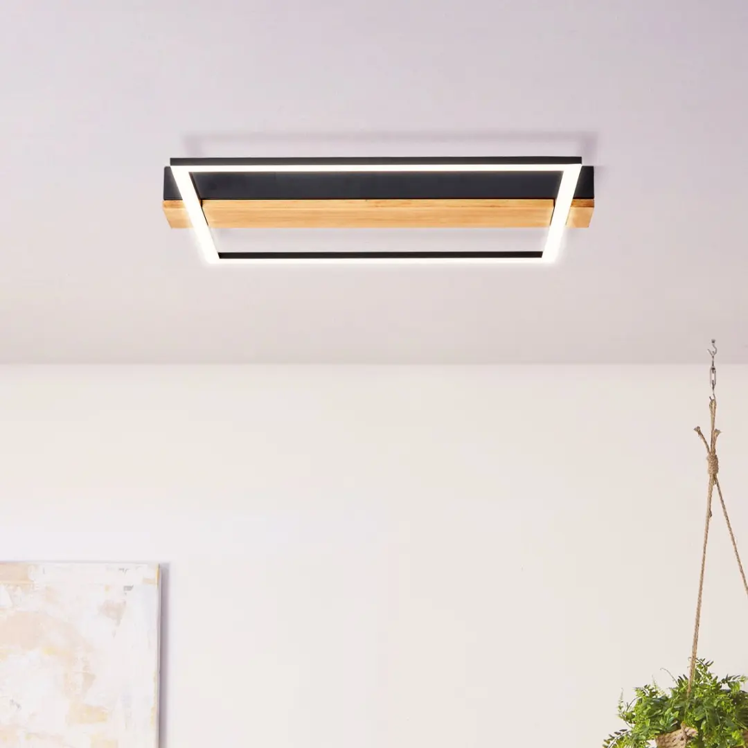 Brilliant Loneos Plafonnière - 1 Lichtpunt - Warm Wit 3000K - Bruin/Zwart